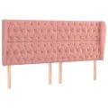 Tête de lit avec oreilles Rose 183x23x118/128 cm Velours
