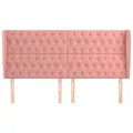 Tête de lit avec oreilles Rose 183x23x118/128 cm Velours