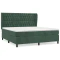 cadre de lit et matelas Vert foncé 180x200cm Velours