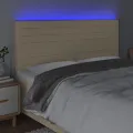 Tête de lit à LED Crème 160x5x118/128 cm Tissu