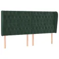 Tête de lit avec oreilles Vert foncé 183x23x118/128 cm Velours
