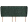 Tête de lit avec oreilles Vert foncé 183x23x118/128 cm Velours