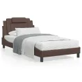 Lit avec matelas marron 100x200 cm similicuir