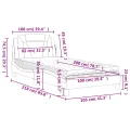 Lit avec matelas noir 100x200 cm similicuir