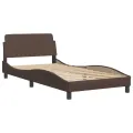 Lit avec matelas marron 100x200 cm similicuir