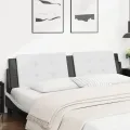 Coussin de tête de lit noir et blanc 200 cm similicuir