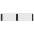 Coussin de tête de lit noir et blanc 200 cm similicuir