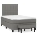 cadre de lit avec matelas gris foncé 120x190cm tissu