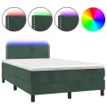 cadre de lit avec matelas LED vert foncé 120x190 cm
