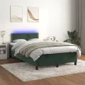 cadre de lit avec matelas LED vert foncé 120x190 cm