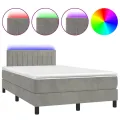 cadre de lit avec matelas LED gris clair 120x190 cm