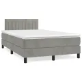 cadre de lit avec matelas LED gris clair 120x190 cm
