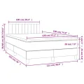 cadre de lit avec matelas LED gris clair 120x190 cm