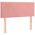 cadre de lit et matelas LED rose 120x190 cm velours