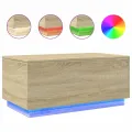Table basse avec lumières LED chêne sonoma 90x50x40 cm