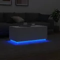 Table basse avec lumières LED blanc 90x50x40 cm