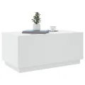 Table basse avec lumières LED blanc 90x50x40 cm