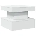 Table basse avec lumières LED blanc 50x50x40 cm