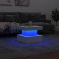 Table basse avec lumières LED blanc 50x50x40 cm