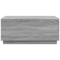 Table basse avec lumières LED gris sonoma 90x50x40 cm