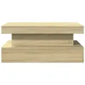 Table basse avec lumières LED chêne sonoma 90x50x40 cm