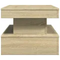 Table basse avec lumières LED chêne sonoma 90x50x40 cm