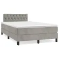 cadre de lit avec matelas LED gris clair 120x190 cm