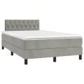 cadre de lit avec matelas LED gris clair 120x190 cm