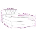 cadre de lit avec matelas LED gris clair 120x190 cm