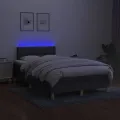 cadre de lit et matelas et LED Gris foncé 120x200 cm