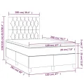 cadre de lit avec matelas Bleu 120x200 cm Tissu