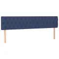 cadre de lit avec matelas Bleu 200x200 cm Tissu
