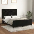Cadre de lit avec tête de lit Noir 140x200 cm Velours