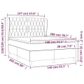 cadre de lit et matelas Bleu foncé 140x200cm Velours