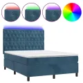 cadre de lit matelas et LED Bleu foncé 140x200 cm