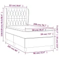 cadre de lit avec matelas Rose 90x200 cm Velours