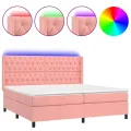 cadre de lit matelas et LED Rose 180x200 cm Velours