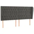 Tête de lit avec oreilles Gris foncé 183x23x118/128 cm Velours