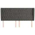 Tête de lit avec oreilles Gris foncé 183x23x118/128 cm Velours