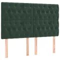 Cadre de lit avec tête de lit Vert foncé 140x190 cm Velours