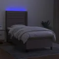 cadre de lit matelas et LED Taupe 80x200cm Tissu