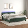 cadre de lit avec matelas LED Vert foncé 180x200 cm
