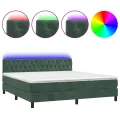 cadre de lit avec matelas LED Vert foncé 180x200 cm