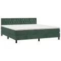 cadre de lit avec matelas LED Vert foncé 180x200 cm