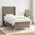 cadre de lit avec matelas Taupe 80x200 cm Tissu
