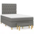 cadre de lit avec matelas gris foncé 120x190cm tissu