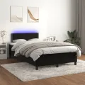 cadre de lit et matelas LED noir 120x190 cm velours