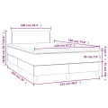 cadre de lit et matelas LED noir 120x190 cm velours