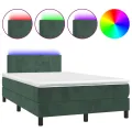 cadre de lit avec matelas LED vert foncé 120x190 cm