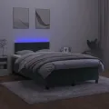 cadre de lit avec matelas LED vert foncé 120x190 cm